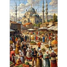 Karizma Tablo Ahşap Mdf Puzzle Yapboz Osmanlı Zamanı Pazar 120 Parça 25*35 cm