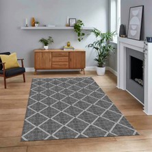 Viyana Home Dijital Baskılı Kaymaz Taban Yıkanabilir Sade Desen Yolluk Mutfak Salon Halısı, V-Sade-29-Gri,