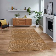 Viyana Home Dijital Baskılı Kaymaz Taban Yıkanabilir Sade Desen Yolluk Mutfak Salon Halısı, V-Sade-34-Kahve,