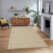 Viyana Home Dijital Baskılı Kaymaz Taban Yıkanabilir Sade Desen Yolluk Mutfak Salon Halısı, V-Sade-10-Bej,