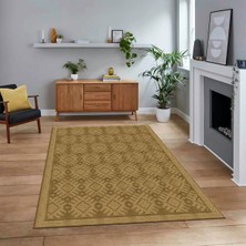 Viyana Home Dijital Baskılı Kaymaz Taban Yıkanabilir Sade Desen Yolluk Mutfak Salon Halısı, V-Sade-19-Kahve,