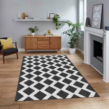 Viyana Home Dijital Baskılı Kaymaz Taban Yıkanabilir Sade Desen Yolluk Mutfak Salon Halısı, V-Sade-40-Antrasit,