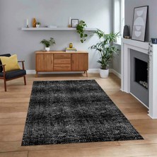 Viyana Home Dijital Baskılı Kaymaz Taban Yıkanabilir Sade Desen Yolluk Mutfak Salon Halısı, V-Sade-35-Siyah,