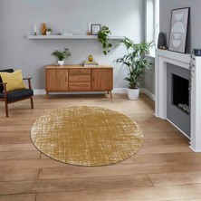 Viyana Home Dijital Baskılı Kaymaz Yıkanabilir Sade Desen Yuvarlak Mutfak Salon Halısı, V-Y-Sade-14-Kahve,