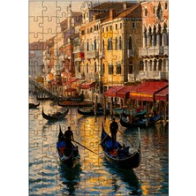 Tablomega Ahşap Mdf Puzzle Yapboz Romantik Venedik'te Bir Akşam 120 Parça 25*35 cm