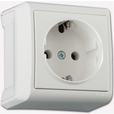 Viko Vera Sıva Üstü Topraklı Priz Beyaz