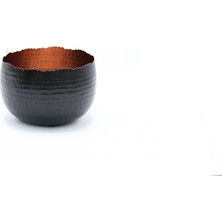 Greenmall Febris Metal Saksı Küçük Boy Bronz Siyah