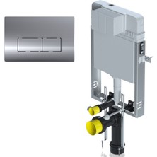 E.C.A Serel Smooth Asma Klozet İçin Metal Ayaklı Gömme Rezervuar Set