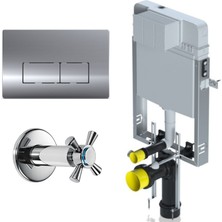 Serel Smooth Asma Klozet İçin Metal Ayaklı Gömme Rezervuar Tam Takım Set