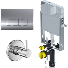 Serel Smooth Asma Klozet İçin Metal Ayaklı Gömme Rezervuar Tam Takım Set