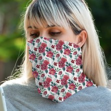 Hediyemen Kırmızı Çiçekler Boyunluk Maske Bandan