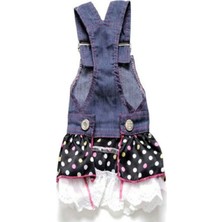 Patici Miss Kalp Detaylı Askılı Denim Kedi Köpek Elbise