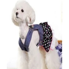 Patici Miss Kalp Detaylı Askılı Denim Kedi Köpek Elbise