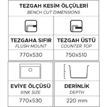 Real Stone Granit Eviye K003 Dıdyma 77 (77 x 53)