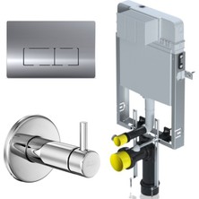 Serel Smooth Asma Klozet İçin Metal Ayaklı Gömme Rezervuar Tam Takım Set