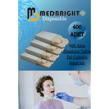 Med Bright Tek Kullanımlık 400 Adet Ağda Spatulası Ahşap