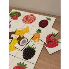 Bella Casa Kids Meyve Sebze Eşleme Puzzle Kartı, Puzzle Eğitici Oyuncak, Montessori Eğitim Oyuncak, Motor Zeka Oyun