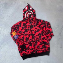 Lavinia Boutiques Pubg Bape x Shark Hoodie Kırmızı