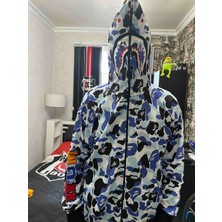 Lavinia Boutiques Unisex Pubg Bape x Shark Hoodie - Gri