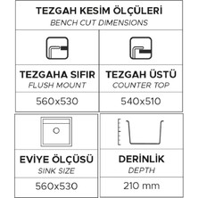 Real Stone Granit Eviye K004 Olympos 56 ( 56 x 53 )