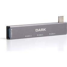 Dark 4 Port USB Çoklayıcı Hub, Type-C To 1x Usb3.0 & 3x Usb2.0 TYPE-A(DK-AC-USB34C)