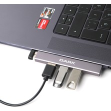 Dark 4 Port USB Çoklayıcı Hub, Type-C To 1x Usb3.0 & 3x Usb2.0 TYPE-A(DK-AC-USB34C)