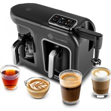 Karaca Hatır Plus Barista 6 In 1 Latte Cappucino ve Közde Türk Kahvesi Makinesi Black Silver