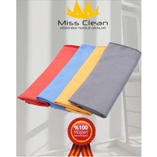 Missclean Missclean(3 Adet)Mikrofiber Cam ve Ayna Bezi Genel Temizlik Bezleri Renkli 40*40 cm