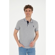 U.S. Polo Assn. Erkek Gri Melanj Basic Tişört 50284631-VR086