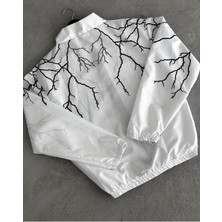 Lushen Y2K Yıldırım Baskılı Oversize Paraşüt Unisex Yağmurluk Rüzgarlık Ceket