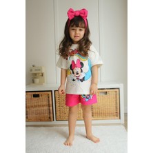 Miniko Kids Kız Çocuk Mickey Modelli Pamuk Şortlu Takım