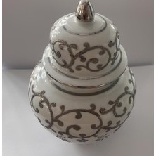 Kütahya Porselen Kapaklı Küp Dekor NO:3678 Platin