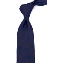 Kravatkolik Lacivert - Bordo Motif Desen Mendilli Klasik Kravat KK12293