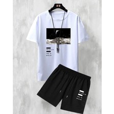 Amor Man Büyük Beden Özel Tasarım The Moon Baskılı Yeni Moda Erkek T-Shırt Şort Takımı