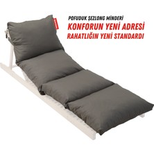 Xpermate Pofuduk Şezlong Minderi 60X180X12CM Su Itici,katlanır,uv Güneş Dayanımı, Fermuar, Antrasit