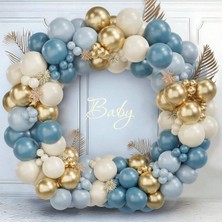 Enuygun Parti Baby Shower Erkek Bebek Konsepti-Mom To Be- Baby Shower Yazılı Balon