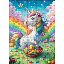 Tablomega Ahşap Mdf Puzzle Yapboz Sevimli Unicorn Paskalya'da 120 Parça 25*35 cm