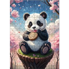 Tablomega Ahşap Mdf Puzzle Yapboz Sevimli Panda ve Şekerleme 120 Parça 25*35 cm