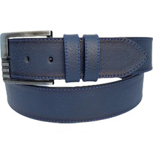 Süzer Deri Lacivert Suni Deri Mavi Dikişli Model 4.5 Cm.lik Unisex Spor Kemer - 4547