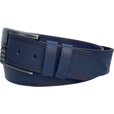 Süzer Deri Lacivert Suni Deri Mavi Dikişli Model 4.5 Cm.lik Unisex Spor Kemer - 4547