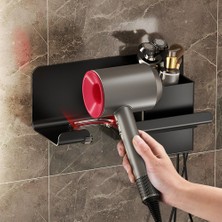 Jsuqisu Saç Kurutma Makinesi Tutucu Banyo Düzleştirici Standı Duvara Monte Saç Kurutma Makinesi Organizatör Raf Jilet Tutucu Banyo Aksesuarları (Yurt Dışından)