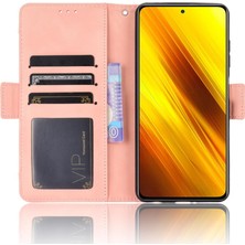 SZY Mall Xiaomi Poco X3 Nfc Ayarlanabilir Ayrılabilir Kart Tutucu Manyetik Kapatma Deri Cüzdan Kapak (Yurt Dışından)