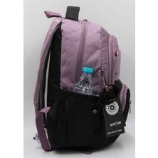 LaddyCo Özel Su Itici Kumaş Unisex Mürdün-Siyah Okul Sırt Çantası 34400