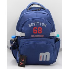 Bevitton Özel Su Itici Kumaş Unisex Lacivert-Gri Okul Sırt Çantası 34500