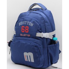 Bevitton Özel Su Itici Kumaş Unisex Lacivert-Gri Okul Sırt Çantası 34500