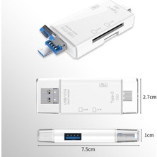 Bbox Çoklu 6 In 1 Kart Okuyucu Adaptör Usb-Otg Hub Type-C Yd-40