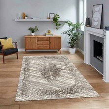 Viyana Home Dijital Baskılı Kaymaz Taban Yıkanabilir Klasik Desen Yolluk Salon Halısı, V-Klasik-11-Bej,