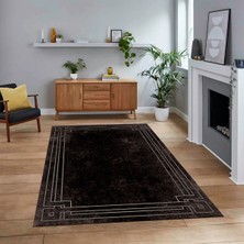 Viyana Home Dijital Baskılı Kaymaz Taban Yıkanabilir Çerçeveli Mutfak Salon Halısı, V-Çerçeveli-43-Vizon,
