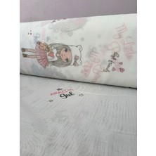 Zeren Home Eteği Kurşunlu Küçük Prenses Desenli Çocuk Odası Tül Perde Ekstrafor Büzgü
