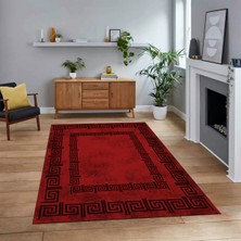Viyana Home Dijital Baskılı Kaymaz Taban Yıkanabilir Çerçeveli Mutfak Salon Halısı, V-Çerçeveli-05-Bordo,